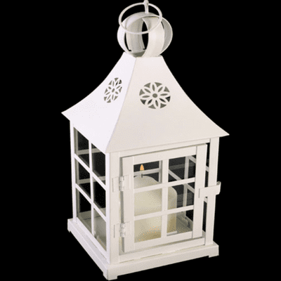 Square Shape Shabby Chic Off White Lantern