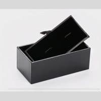 Square Silver and Black Men's Cufflinks