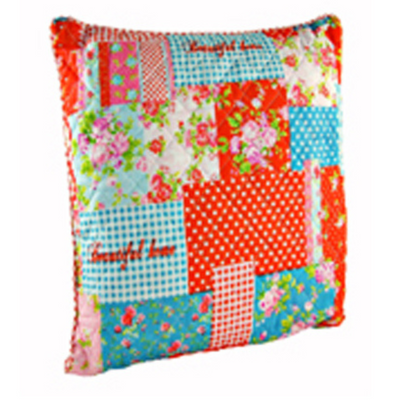 Square Vintage Design Rose Patchwork Cushion