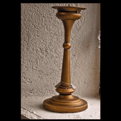 Tall Vintage Inspired Regal Brass Coloured Candle Holder,