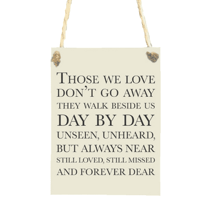 Those We Love Mini Metal Hanging Sign In Cream