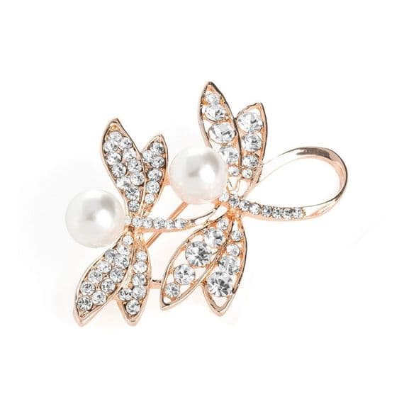 Twin Dragon Fly Crystal Brooch