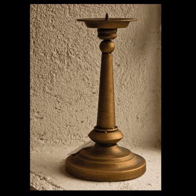 Vintage Inspired Regal Brass Candle Holder, Small