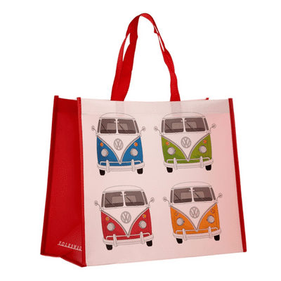 Volkswagen Red Campervan Design Shopping Bag