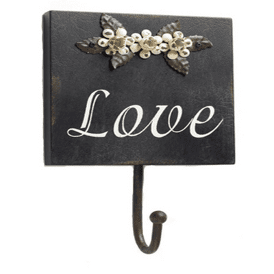 Wall Hook with flowers & Love slogan