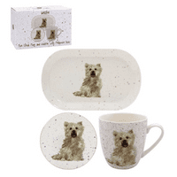 Westie Design Matching Mug, Coaster and Tray Set From The Leonardo Collection