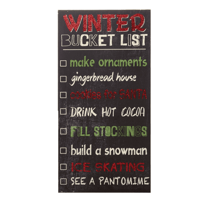 Winter Bucket List Wooden Sign