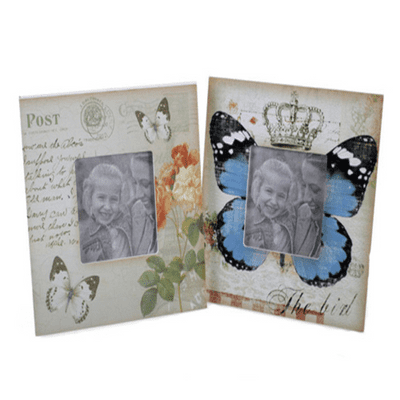 Wooden Butterfly Design Postcard Photo Frame
