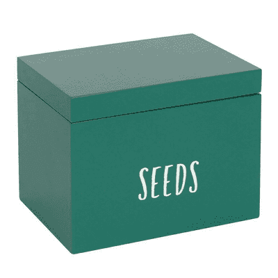 Wooden Seed Storage Box In Green