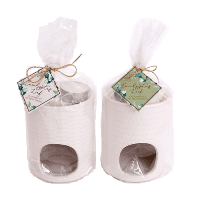 Woven Effect Eucalyptus Wax Warmer Set