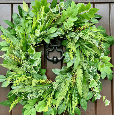 Year Round Faux Greenery Leaves Door Wreath