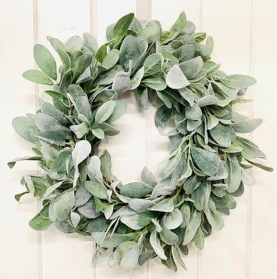 Year Round Faux Lamb's Ear's Door Wreath