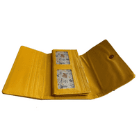 Yellow Rivet and Crystal Design Long Purse Wallet