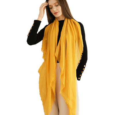 Yellow Textured Lightweight Scarf