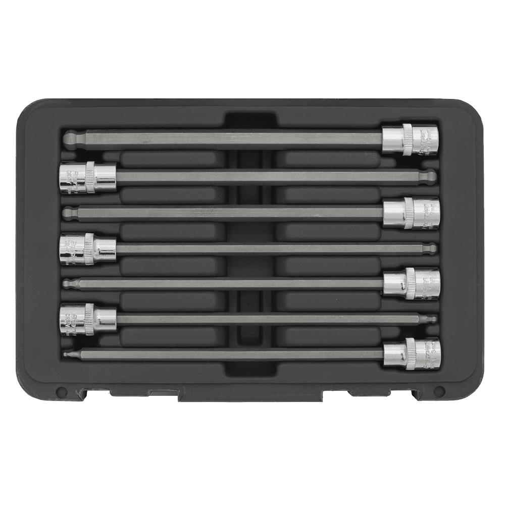 BallEnd Hex Socket Bit Set 7pc 3/8"Sq Drive 200mm