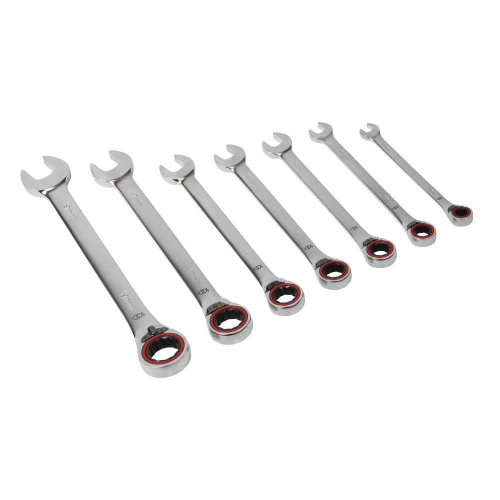 Reversible Ratchet Combination Spanner Set 7pc Metric