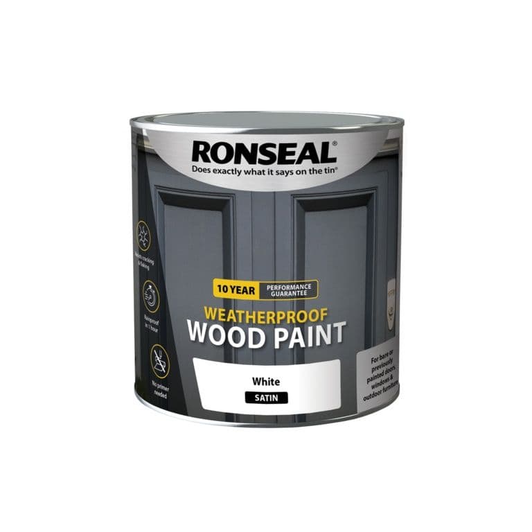 Ronseal 10 Year Weatherproof Satin Wood Paint 2 5L White
