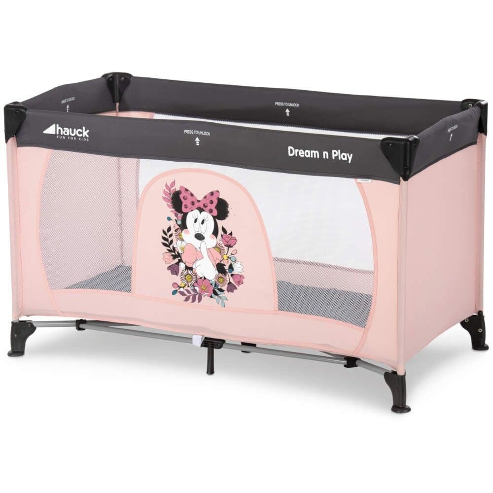 NEW HAUCK DISNEY MINNIE MOUSE SWEETHEART PINK DREAM N PLAY TRAVEL COT