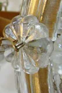10 GLASS FLOWER DROPS, 20mm CHANDELIER ROSETTES - Ref: WR20