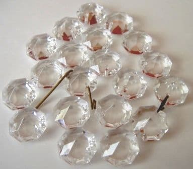 14mm Octagons (2 holes) - 20 drops - Ref:W14