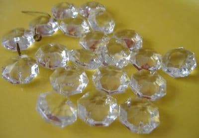 16mm Octagons (2 holes) - 20 drops - Ref:W16