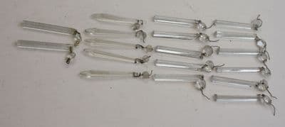 18 CHANDELIER  GLASS  CRYSTALS, 13 Tube drops and 5 Icicles   Ref: AJL21 (1)
