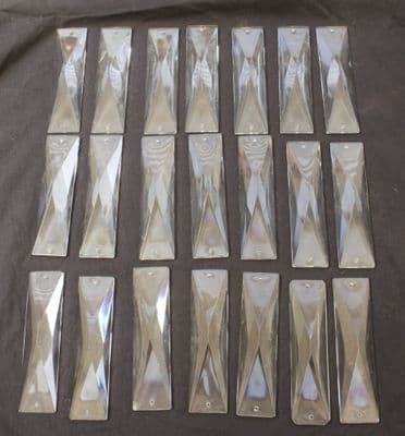 21 CHANDELIER  GLASS  CRYSTALS, Large rectangular crystal prism drops Ref: AJL24c