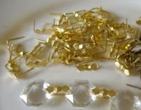 50 BRASS BOW TIE CLIPS - 11mm long bow tie