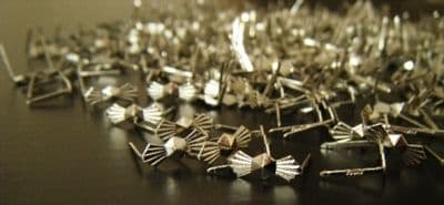 50 CHROME BOW TIE CLIPS - 11 mm bow tie