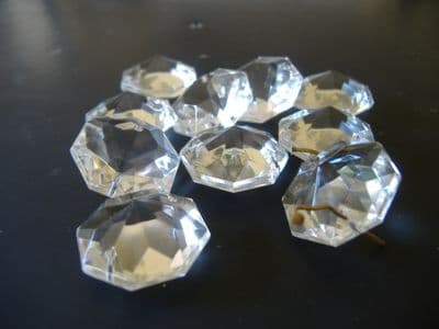 Large 24mm Octagons (2holes) - 10 drops - Ref:W24