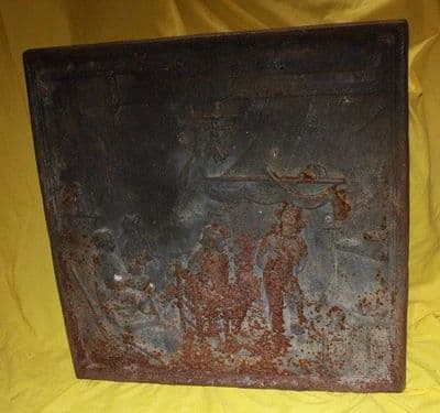 LARGE FRENCH ANTIQUE CAST IRON FIRE BACK  Ref: AMY19