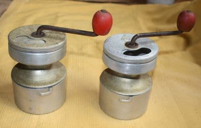 TWO VINTAGE COFEE GRINDERS FRENCH HOP COFFEE MILLS  Ref: AF28a