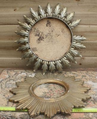 TWO VINTAGE   SUNBURST MIRROR  FRAMES FOR REPAIR - Ref: AAP8
