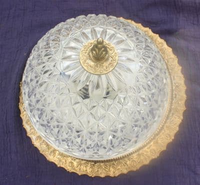 VINTAGE  CEILING LIGHT,  CIRCULAR GLASS DOME PLAFONNIER  Ref: AMC2a