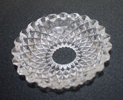 VINTAGE CHANDELIER PART,  GLASS BOBECHE, CUP, DISH,  SPARES OR  REPAIR  REF: AFB17C