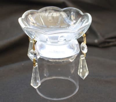 VINTAGE CHANDELIER PART,  GLASS BOBECHE, CUP, DISH,  SPARES OR  REPAIR  REF: ANV2a