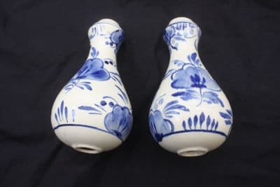 VINTAGE CHANDELIER PARTS  2 DELFT CERAMIC CENTRAL COLUMN PIECES FOR SPARES REPAIR  REF: AJU8