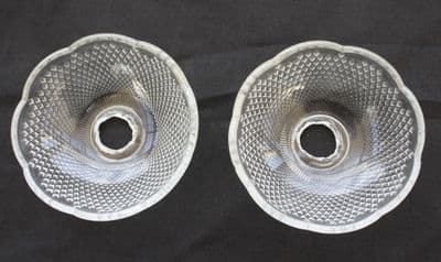 VINTAGE CHANDELIER PARTS,   2 GLASS BOBECHE, CUP,S DISHES ,  SPARES OR  REPAIR  REF: AOT20b