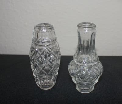 VINTAGE CHANDELIER PARTS 2 GLASS CENTRAL COLUMN PIECES FOR SPARES REPAIR  REF: AB11