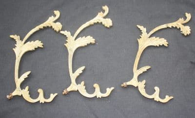 VINTAGE CHANDELIER  PARTS ; 3 BRASS DECORATIVE  PARTS FOR REPAIRS CRAFT PROJECTS     Ref:  AJN6