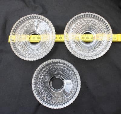 VINTAGE CHANDELIER PARTS,  3 GLASS BOBECHES, CUPS, DISH,  SPARES OR  REPAIR  REF: AJU7a