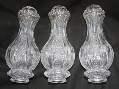 VINTAGE CHANDELIER PARTS 3 GLASS CENTRAL COLUMN PIECES FOR SPARES REPAIR  REF: ANV3