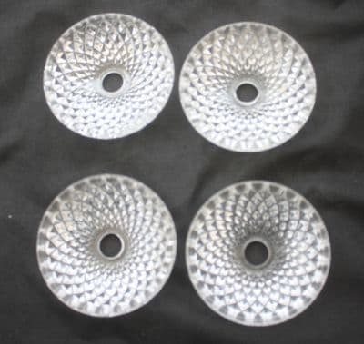 VINTAGE CHANDELIER PARTS,  4 GLASS BOBECHES, CUPS, DISH,  SPARES OR  REPAIR  REF: AJN18