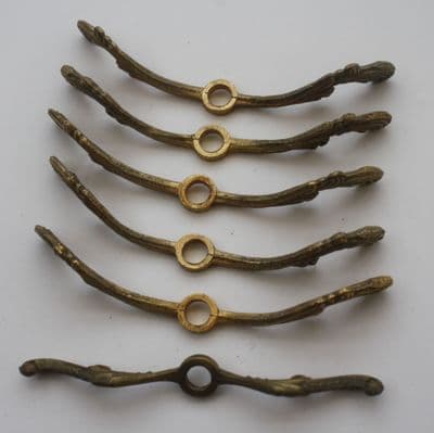 VINTAGE CHANDELIER  PARTS ; 6 BRASS DECORATIVE  PARTS FOR REPAIRS CRAFT PROJECTS     Ref:  AJN8