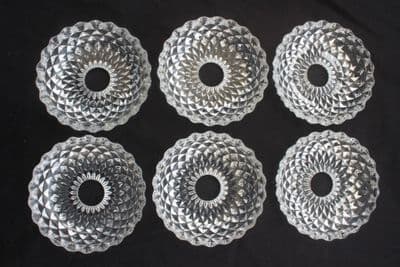 VINTAGE CHANDELIER PARTS,  6 GLASS BOBECHES, CUPS, DISH,  SPARES OR  REPAIR  REF: AJU8
