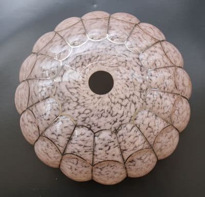 VINTAGE  CIRCULAR  PINK GLASS DECO STYLE CEILING LIGHT    SHADE  Ref:  AOT20