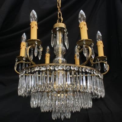 VINTAGE EMPIRE CHANDELIER FRENCH  WATERFALL CEILING LIGHT, 9 lights - Ref: AMR24