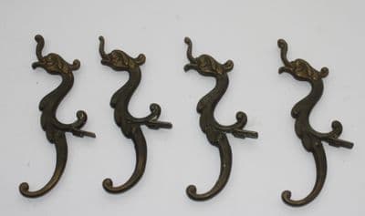VINTAGE  FLEMISH CHANDELIER  PARTS ; 4 BRASS DECORATIVE  PARTS REPAIRS CRAFT PROJECTS     Ref:  AJN9
