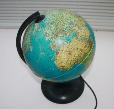 VINTAGE FRENCH  GLOBE LAMP TECNODIDATTICA LIGURE  ORION WORLD GLOBE Ref: AJN14)