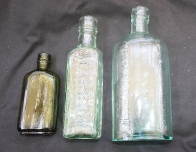 VINTAGE  GLASS BOTTLES , 3   including  Walkley's Canterbury, Paterson's  Glasgow Ref: AAP19a